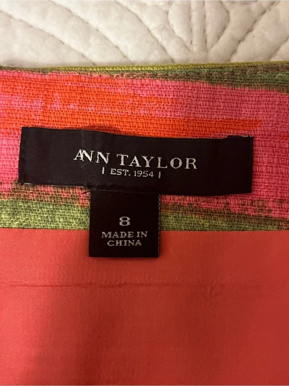 Ann Taylor Pink, Purple & Green Striped Mini Skirt